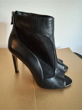 BCBGeneration Black Open-Toe High Heel Ankle Boots
